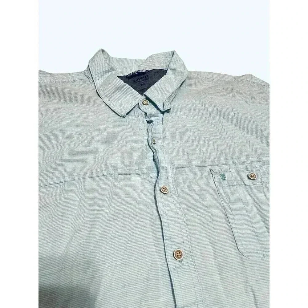 Izod Saltwater Mens Shirt Size 2XL XXL Relaxed Blue Button Down Golf Beach Fish